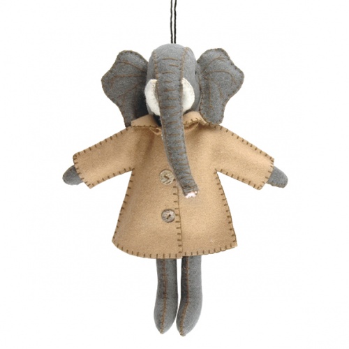 ''Ellie'' Hand Made Felt Elephant in Jacket by East of India